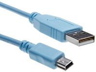 Cisco USB-A to Mini-B Console Cable, 6 Feet, Compatible 900 Series Routers and 1000, 2520, 2960, 6800ia and 3010 Series Ethernet Switches, 90-Day Limited Warranty (CAB-CONSOLE-USB=)