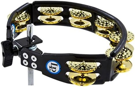 Latin Percussion LP Tambourine Cyclops Black Mountable Brass Clamps Double Row LP179