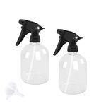 Clear Plastic Spray Bottles, 2-Pack Wennyn 16oz/500ml Refillable Empty Spray Bottles with Adjustable Nozzle from Fine to Stream, Durable Liquid Sprayer for Hair, Spas, Cleaning Solutions, Plants