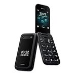 Nokia 2660 Flip Feature Phone with 2.8" display, 4G Connectivity, Hearing Aid Compatibility (HAC), built-in camera, MP3 player, wireless FM radio and classic games (Dual SIM), Black