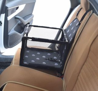 GOBUYER Waterproof Pet Car Seat Booster Box with Harness, Black 40x40cm