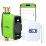 RAINPOINT WiFi Water Timer, Smart Irrigation Timer with Brass Inlet and Outlet, with Antenna Hub, Garden Hose Timer Weather Based Automatic Watering System for Garden/Lawn/Yard, 6 Schedules
