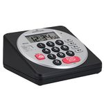 Marathon Commercial Grade 100-Hour Keypad Digital Timer with Loud Alarm, Volume Control, Flashing Visual Alarm, Countdown/up, Clock Feature and Batteries Included (Direct Entry Table Timer Black)