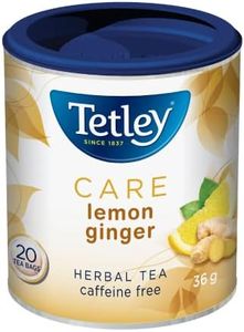 Tetley Care Lemon Ginger Herbal Tea - 20 Tea Bags, 36 Grams, Naturally Caffeine Free