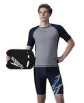 Speedo Men's Enduraflex Short Sleeve Suntop | Chlorine Resistance | Shape Retention Fabric | UPF 40+ Sun Protection