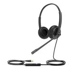 Yealink UH34 Dual with Microphone Wired Headset, MS Certified Teams Integrated, NC Microphone & Passive Noice cancelation Audio, LED Indicator & MS Teams Button (1.2M Cable), Black (1308043)