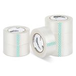 Amazon Basics Moving and Storage Packaging Tape, 4.7 cm width x 99.6 meters length, Clear, 6-Pack