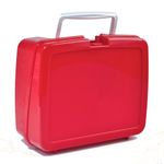 Icarus Housewares Lunchbox Red Plastic with White Handle