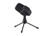 Monoprice USB Large Condenser Microphone with Stand, Plug and Play, Compatible with iOS and Android Mobile Devices, Compact Size - Stage Right Series, Black (600202)