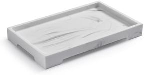 Hallops Bathroom Vanity Tray - Marble Stone Storage Tray for Bathroom Vanity Dresser - Modern Aesthetic Vanity Tray Natural Resin Material - Décor Adapts to Various Home Styles