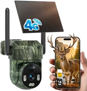 Noahlink 4G LTE Cellular Trail Camera, 360° PTZ Solar Game Camera Built in SIM & 16GB microSD Card, 2K Live View, Auto Tracking, Motion Detection, Color Night Vision, 2-Way Audio, WiFi Not Supported