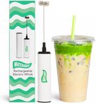 MatchaBar Electric Milk Frother Hand Blender - Stainless Steel Electric Matcha Whisk, Handheld Drink Mixer for Coffee, Greens & Protein - Easy to Clean USB Rechargeable, High Speed Immersion Blender