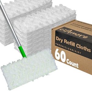 Dry Mop Refills 60 Count, Compatible with Swiffer Sweeper, Disposable Sweeping Cloths Pads for Floor Mopping and Cleaning