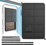 Eazy2hD RV Door Window Shade 25''x16'', Foldable Magnetic RV Sun Shade Waterproof Oxford Black Blackout & Blocking Light Window Cover, Heat and UV Rays Protection for RV Camper Trailer Accessories