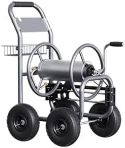 Giraffe Tools Hose Reel Cart, Hose Cart with Wheels Heavy Duty, Industrial Hose Reels for Outside, 250-Feet of 5/8" Hose Capacity, Hose Guide Pre-Installed