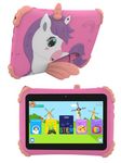 CASON 7 inch Kids Tablet for Study 5-12 Years Age,4GB+32GB Android Tab for Kids,Mini Tablet with Shockproof Case,FHD Eye Comfort Display,Parental Control, Games & Education for Boys, Girls (Pink)