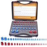 LudoPam Nut and Bolt Thread Checker, 44PCS Bolt and Nut Identifier Gauge, Easy to Use Thread Checker Standard and Metric Compact Bolt and Nut Identifier Gauge Box, 23 Inch & 21 Metric