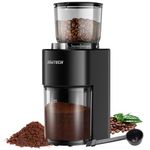 SOWTECH Anti-static Conical Burr Coffee Grinder, Electric Mill, 38 Precise Grind Settings, Precision Timer, for Espresso, Drip and French Press, Black