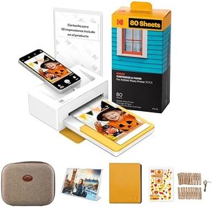 KODAK Dock Plus PD460 - Lote de 90 papeles fotográficos y accesorios, impresora fotográfica portátil para smartphones, impresión instantánea, 10 x 15 cm, iOS y Android, Bluetooth y acoplamiento, color