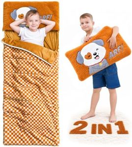 iPlay, iLearn Kids Puppy Sleeping Bag, 2 in 1 Brown Nap Mat for Toddler Boy