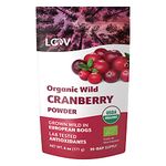 LOOV Organic Wild Cranberry Powder, 100% Whole Organic Cranberry Fruit, Freeze Dried and Wild Nordic Powdered Unsweetened Cranberries, 171 g, 35-Day Supply, No Added Sugar