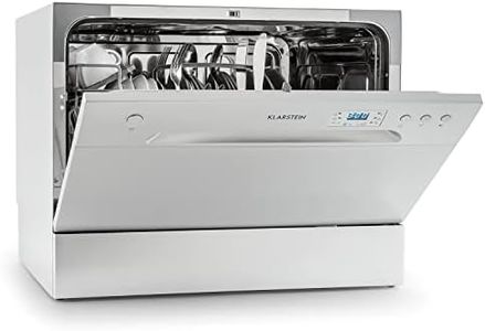 Klarstein Compact Tabletop Dishwasher - 6 Place Setting, 6 Washing Programs, Quiet Operation - Easy To Install for Homes/Office