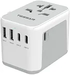 TESSAN Universal Travel Adapter, International Power Adapter 5.6A 28W 3 USB C 2 USB A Ports, Travel Worldwide Plug Adaptor, Outlet Wall Charger for Europe UK EU AUS (Type C/G/A/I)
