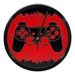 Game Joystick on Red Grunge Backgro