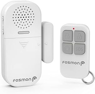 Fosmon Anti Theft Burglar Alarm with Remote, Wireless Window and Door Open Entry Alert Magnetic Contact Sensor Battery Operated Loud 130dB Siren for Home Security, Business, Kids Safety, Pool Entrance