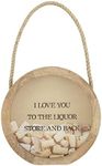 Mud Pie 48600144L Round Wine Cork Display, 10" dia, I Love You