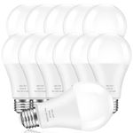 100W Equivalent A19 LED Light Bulbs, 12 Packs 13W Efficent LED Bulb 1500 Lumens, 5000K Daylight White E26 Base for Bedroom Living Room Home Office Garage Lighting