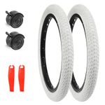 WEEROCK Two Pack 20 Inch White Bicycle Tire 20 * 1.75 with 2 Pack Inner Tubes,Bike Tyre for 20 Inch Bicycle, Kid Bike, Child Bicycle, Boy Girl Bicycle, Tricycle.