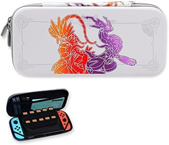 Case Compatible with Switch and Switch OLED Cute Hard Carry Case Protective Cover with Storage for 10 Games Console & Accessories