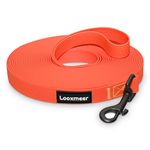 Looxmeer Training Lead for Dogs, 5m(16ft) Extra Long Line Dog Lead, Waterproof Dog Leash with Soft Padded Handle & Storage Bag for Training Recall Obedience, Tracking, Camping Play, Backyard, Orange