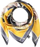 BRMM MIA 90cm x 90cm Square Silk Like Head Scarf - Women's Fashion Scarf for Hair Wrapping and Sleeping at Night (Mustard yellow)