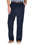 Chums | Men's | Cotton Corduroy Trouser | Stylish & Comfortable Hidden Extra Waistband Pants for Men | Navy