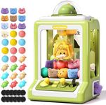 Claw Machine for Kids, Mini Vending Machine with Game Coins & Music, Prize Dispenser Toys for Girls and Boys, Electronic Claw Game Machine for Party Birthdays, Includes 30 Mini Toys (Dinosaur)