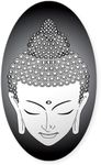 CafePress B/W Buddha Oval Sticker Oval Bumper Sticker, Euro Oval Car Decal