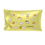 Franco Collectibles Hello Kitty & Friends Gudetama Beauty Silky Satin Standard Reversible Pillowcase Cover 20x30 for Hair and Skin, (Official Licensed Product)