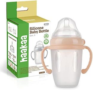 haakaa Gen.3 Silicone Baby Bottle (8oz./250ml, Peach) - Bottles for Newborn Babies with Variable Flow Cross-cut Nipple, Anti Colic Bottles for Infant with Double Handles & Dust Cap, Milk Bottle for 6M+