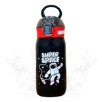 FunBlast Cute Water Bottle with Sipper - Stainless Steel Water Bottle for Kids, Insulated Sipper Bottle for Kids - Anti-Leak Hot and Cold Bottle, Cartoon Water Bottle for Kids - 500 ML (Super Space)