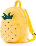 HappyChild Cute Kids School Bag Plush Animal Cartoon Travel Bag for Baby Girl And Boy 1-5 Years (PINEAPPLE)