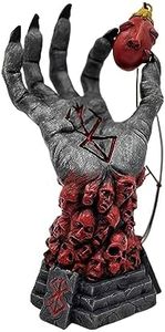 Statue berserk Figurine main de Dieu avec collier œuf de roi Behelit – Main de faucheuse folle sculpture rune – Sculpture Berserk Comics Lover Cadeau Halloween Décoration d'intérieur à collectionner