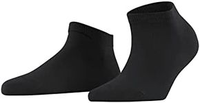 FALKE Women's Family Trainer Socks, Cotton, Ladies Thin Ankle Sock Plain For All Seasons Work Or Casual Looks, Black (Black 3009), 39-42 (US 6.5-9), 1 Pair