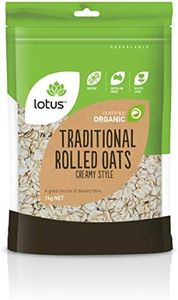 Lotus Organic Traditional Rolled Creamy Style Oats, 1 kg