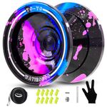 WATIEOBOO Metal Yoyo Professional, Responsive Yoyo for Kids Beginners, Unresponsive Yoyo for Adults Intermediate-Advanced Players with U Type KK Bearing + Glove and 10 Replacement Yoyos Strings