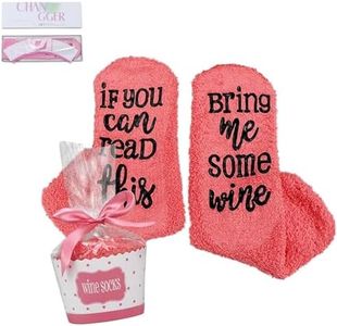 CHANGGER If You Can Read This Bring Me Fuzzy Funny Saying Crew Socks christmas Unisex Gift (One Size, Watermelon red)