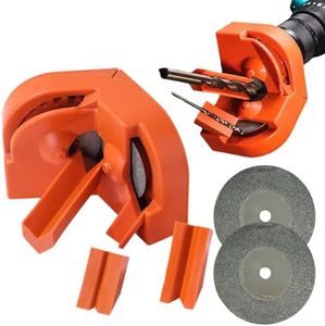 Multi-function Drill Bit Sharpener for Grinder With 2 Grinding Sharpeners Wheels, 2026 New Portable Drill Bit Sharpener for HSS Masonry Carbide Cobalt Metal Drill Bits (Orange)