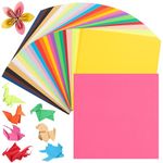 Coloured Origami Paper 300 Sheets, 15×15cm 70gsm 25 Bright Colors – 6 Inch Double-Sided Square Folding Paper UAP200C