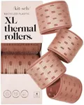 Kitsch XL Ceramic Thermal Hair Rollers for Short Hair - Rollers, Rollers Hair Curlers for Long Hair, Large Hair Roller Medium Hair, Self-Grip Hair Roller, Curlers -4pcs Terracotta